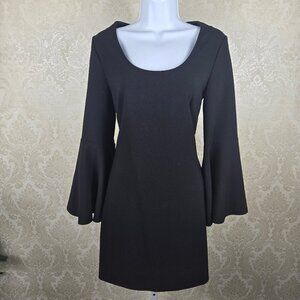 Elizabeth & James Size 2 Philippa Black Mini Dress Bell Sleeves Back Zip NWT